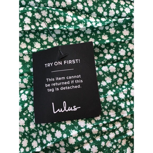 Lulus Romper Women's Small Green Floral Stretch Smocked Sleeveless Squar Neck - Picture 3 of 6
